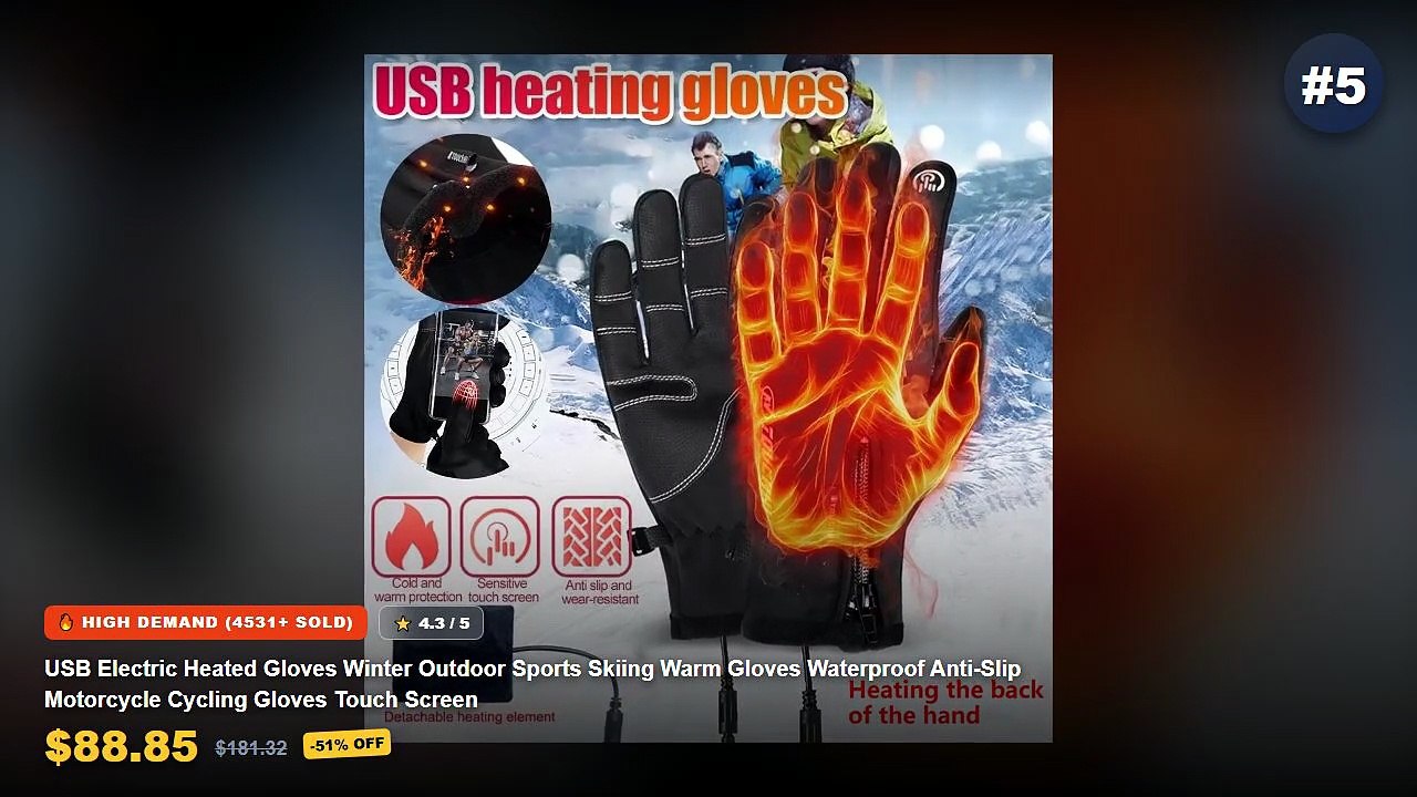 Top 5 Best Heated Gloves For Winter Motorcycle Riding (Must Have!) - Electric Heated Gloves Winter Warm Gloves USB Touch...