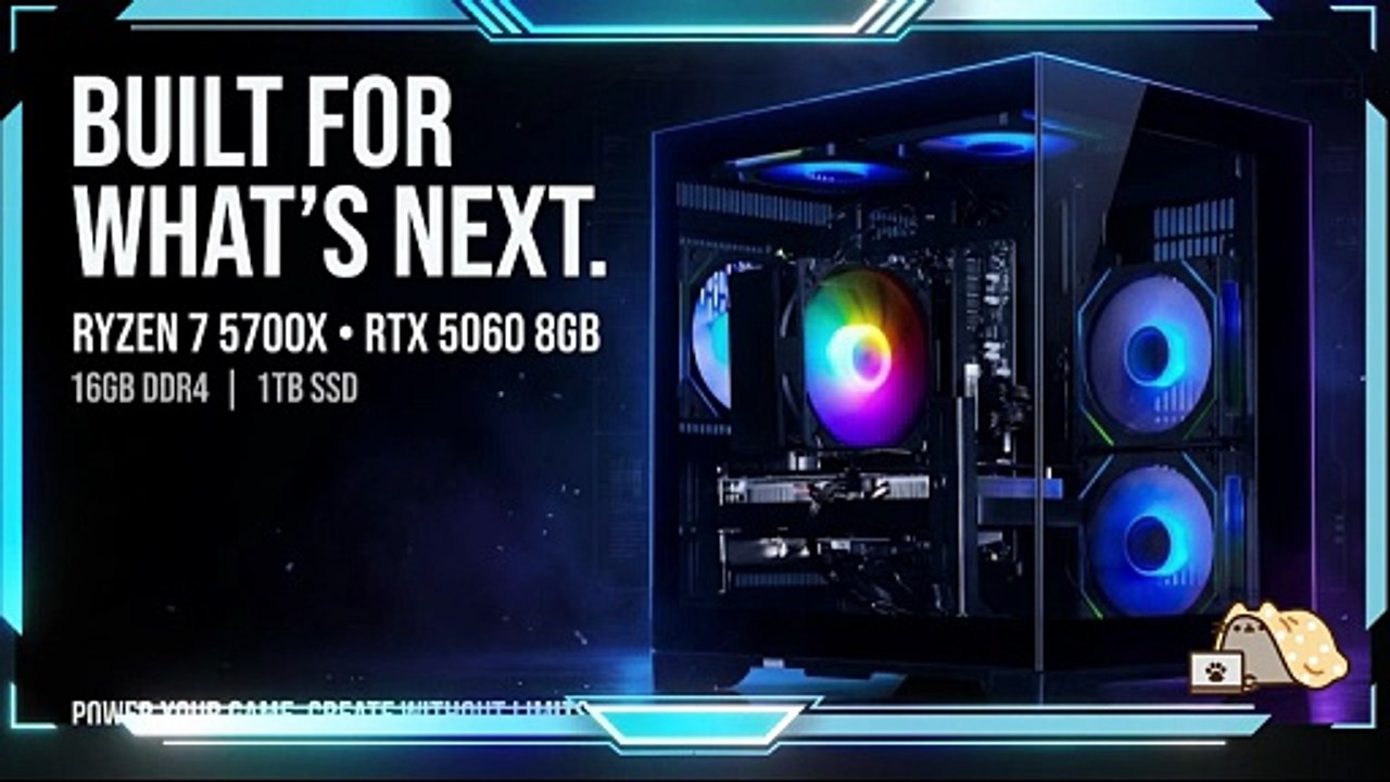 LXZ Gaming PC with Ryzen 7 5700X & RTX 5060 8GB _ 16GB RAM + 1TB SSD