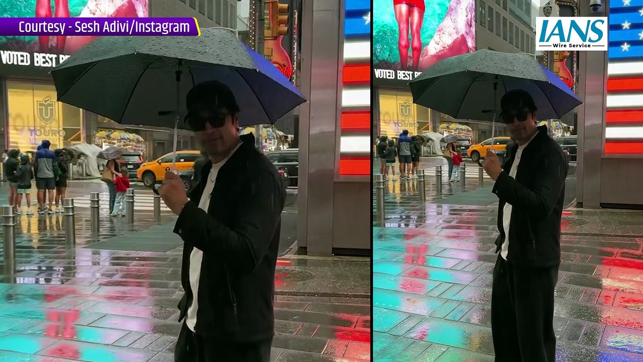 Adivi Sesh turns Times Square into a movie scene with his rainy NYC series