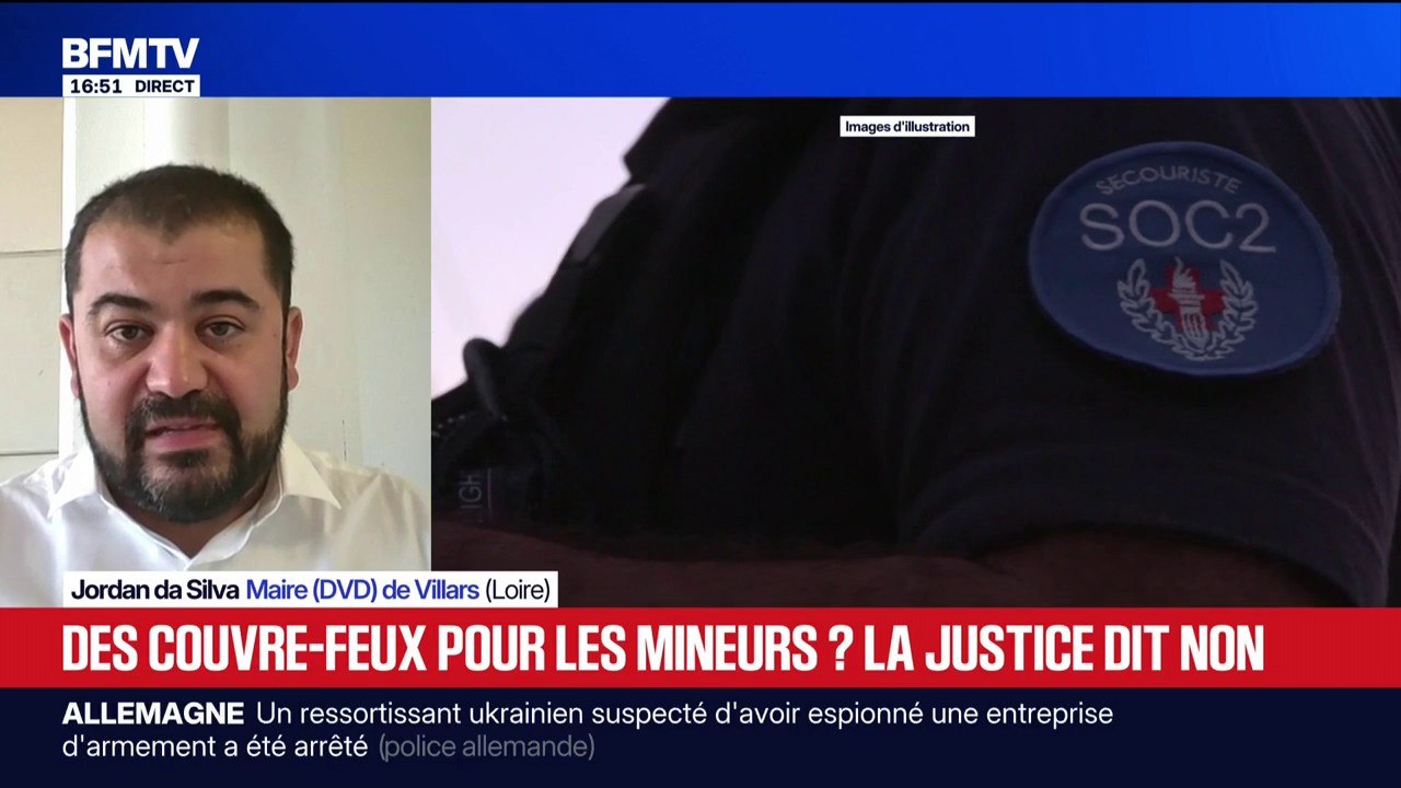 Suspension du couvre-feu pour les mineurs: "Je suis extrêmement déçu", explique Jordan da Silva, maire de Villars dans la Loire, après la décision de justice