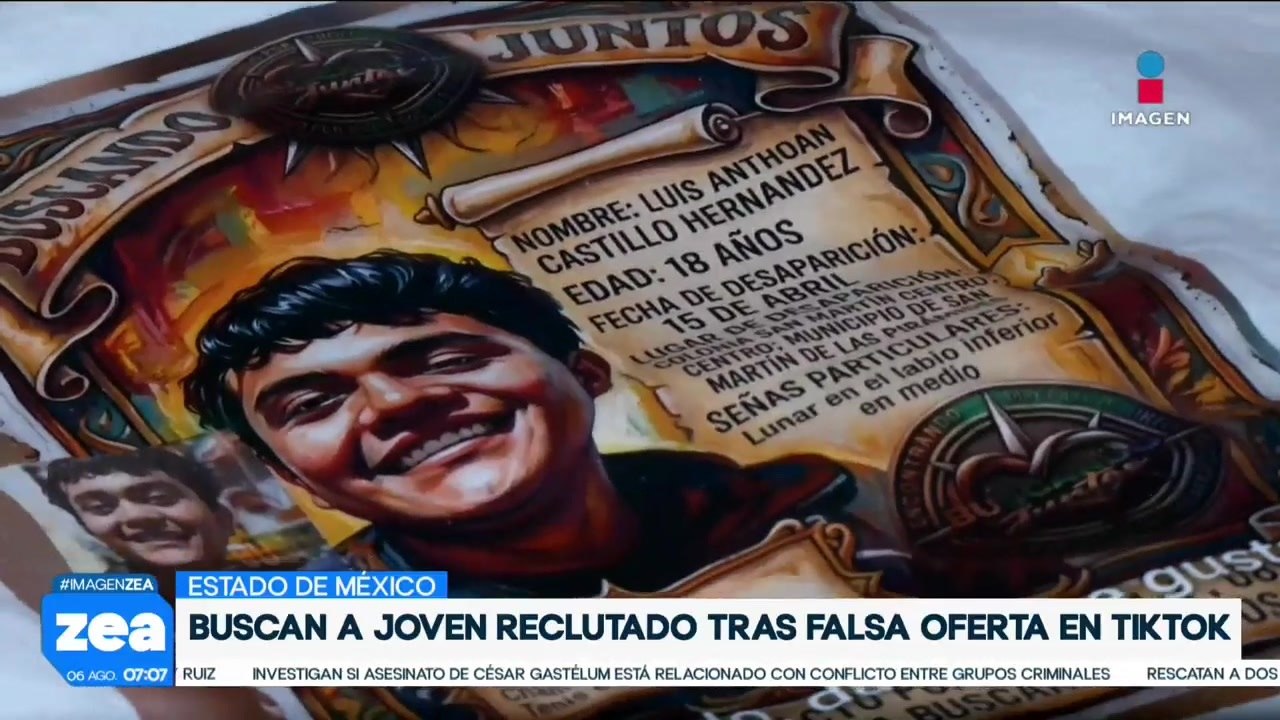 Luis Anthoan Castillo desapareció tras recibir oferta de trabajo por TikTok