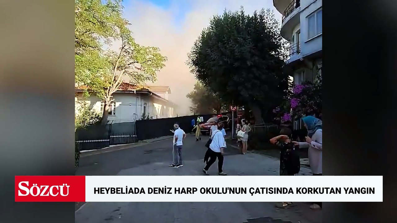 Heybeliada Deniz Harp Okulu'nun çatısında korkutan yangın