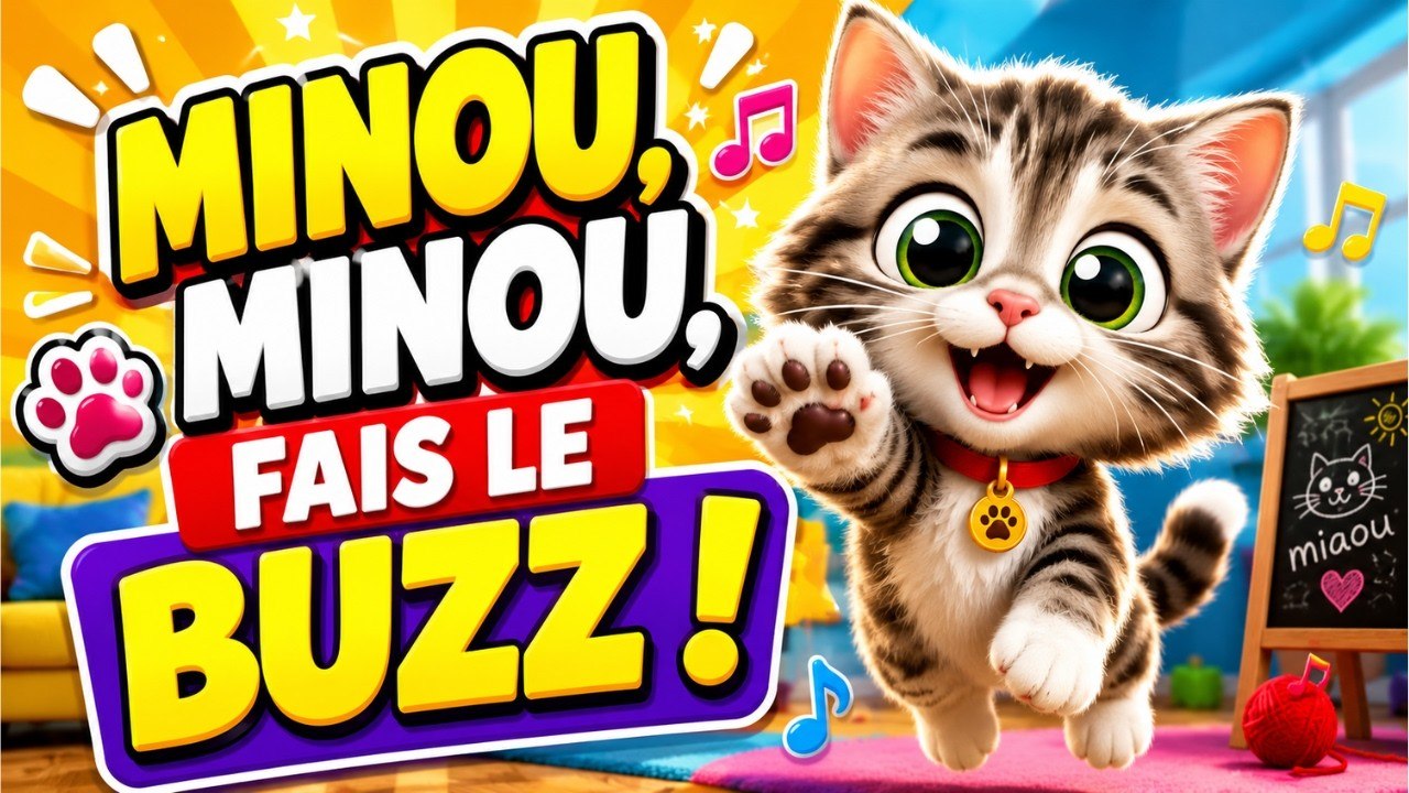 🐱 Minou Minou Fait le Buzz ! Comptine du Chat R...