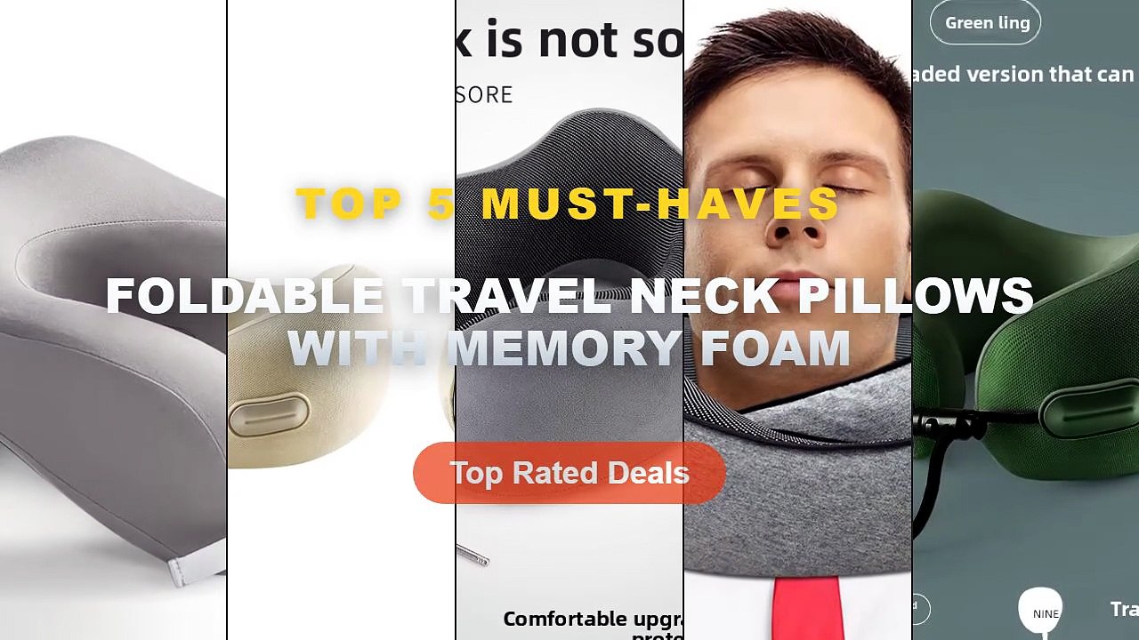Foldable Travel Neck Pillows With Memory Foam: Top 5 Best Sellers - Foldable Travel U Pillow Steadily Fixes Cervical Pos...