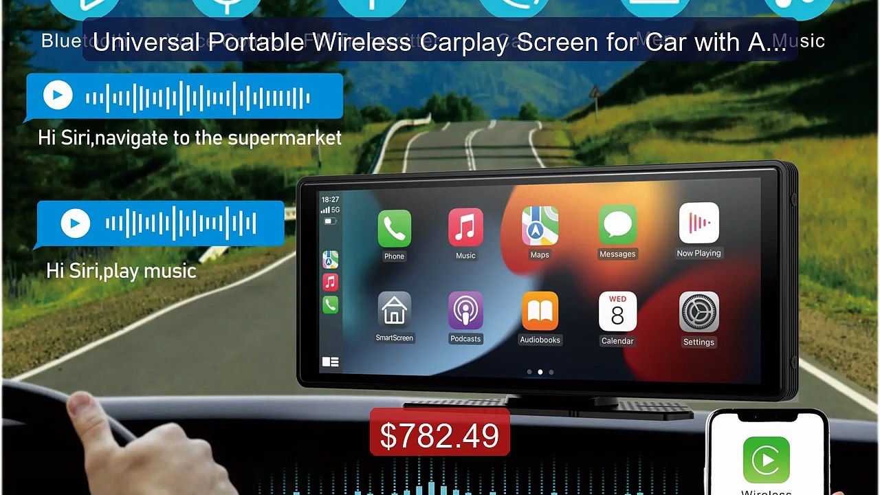 Universal Portable Wireless Carplay Screen for Car with Androi... -- Hot Deal 2026 | Limited Offer!