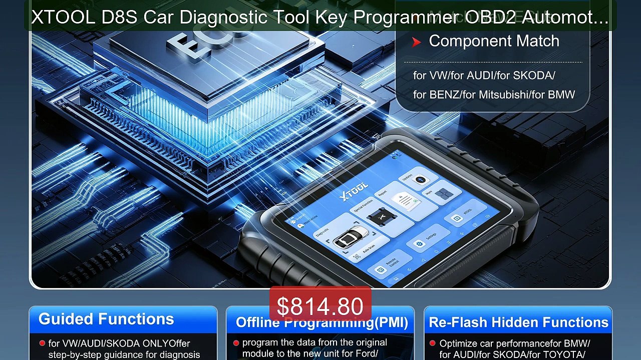 XTOOL D8S Car Diagnostic Tool Key Programmer OB...