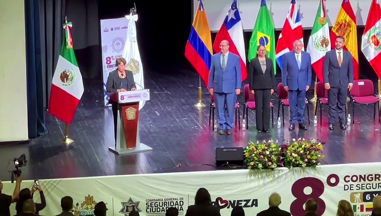 Delfina Gómez y Adolfo Cerqueda inauguran el Congreso Internacional de Seguridad en Nezahualcóyotl