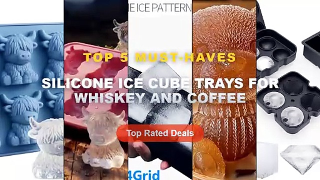 Silicone Ice Cube Trays For Whiskey And Coffee: Top 5 Best Sellers - Large Ice Cube Trays Silicone Ice Cube Molds for Fr...