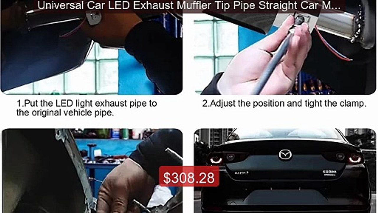 Universal Car LED Exhaust Muffler Tip Pipe Stra...