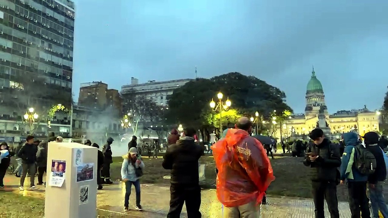 Manifestación frente al Congreso en Buenos Aires