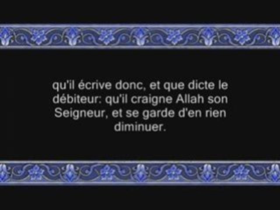 Sourate 2: al baqara (sourate la vache) versets 272 à 286