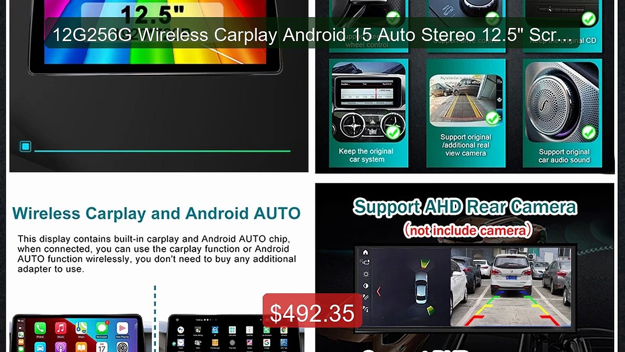 12G256G Wireless Carplay Android 15 Auto Stereo 12.5" Scree... -- Top Pick 2026 | Unbeatable Price!