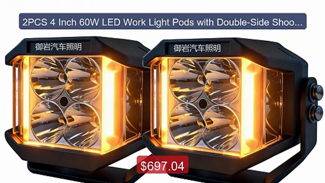2PCS 4 Inch 60W LED Work Light Pods with Double-Side Shoote... -- Top Pick 2026 | Unbeatable Price!