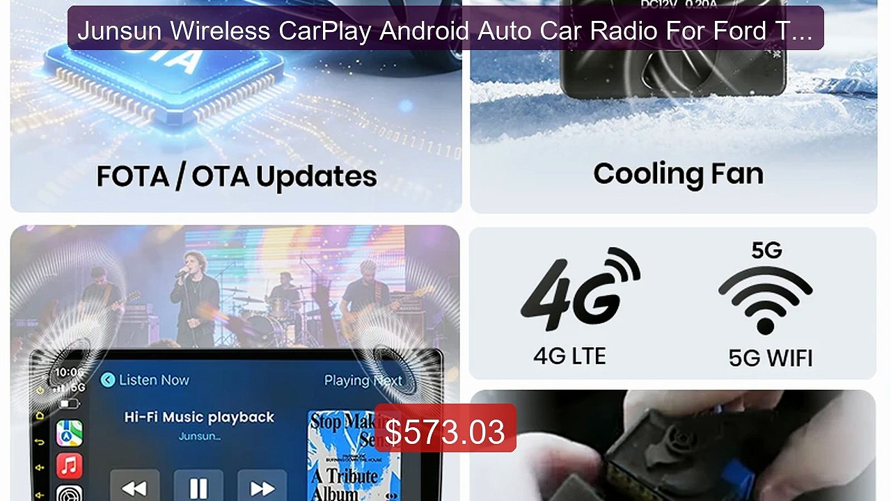 Junsun Wireless CarPlay Android Auto Car Radio For Ford Transit Cus... -- Top Rated 2026 | Buy Now!
