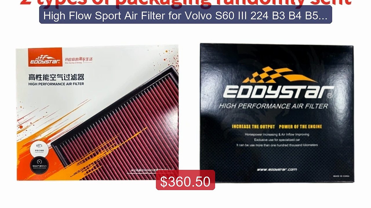 High Flow Sport Air Filter for Volvo S60 III 224 B3 B4 B5 B6 ... -- Amazing Value 2026 | Must Have!