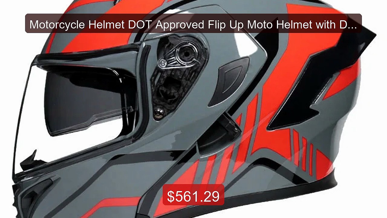 Motorcycle Helmet DOT Approved Flip Up Moto Helmet with Dual Visor ... -- Top Rated 2026 | Buy Now!