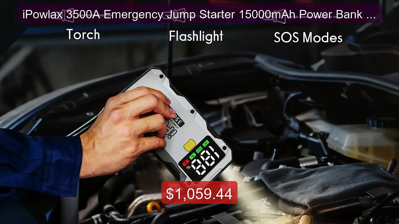 iPowlax 3500A Emergency Jump Starter 15000mAh Power Bank Car S... -- Best Buy 2026 | Great Quality!