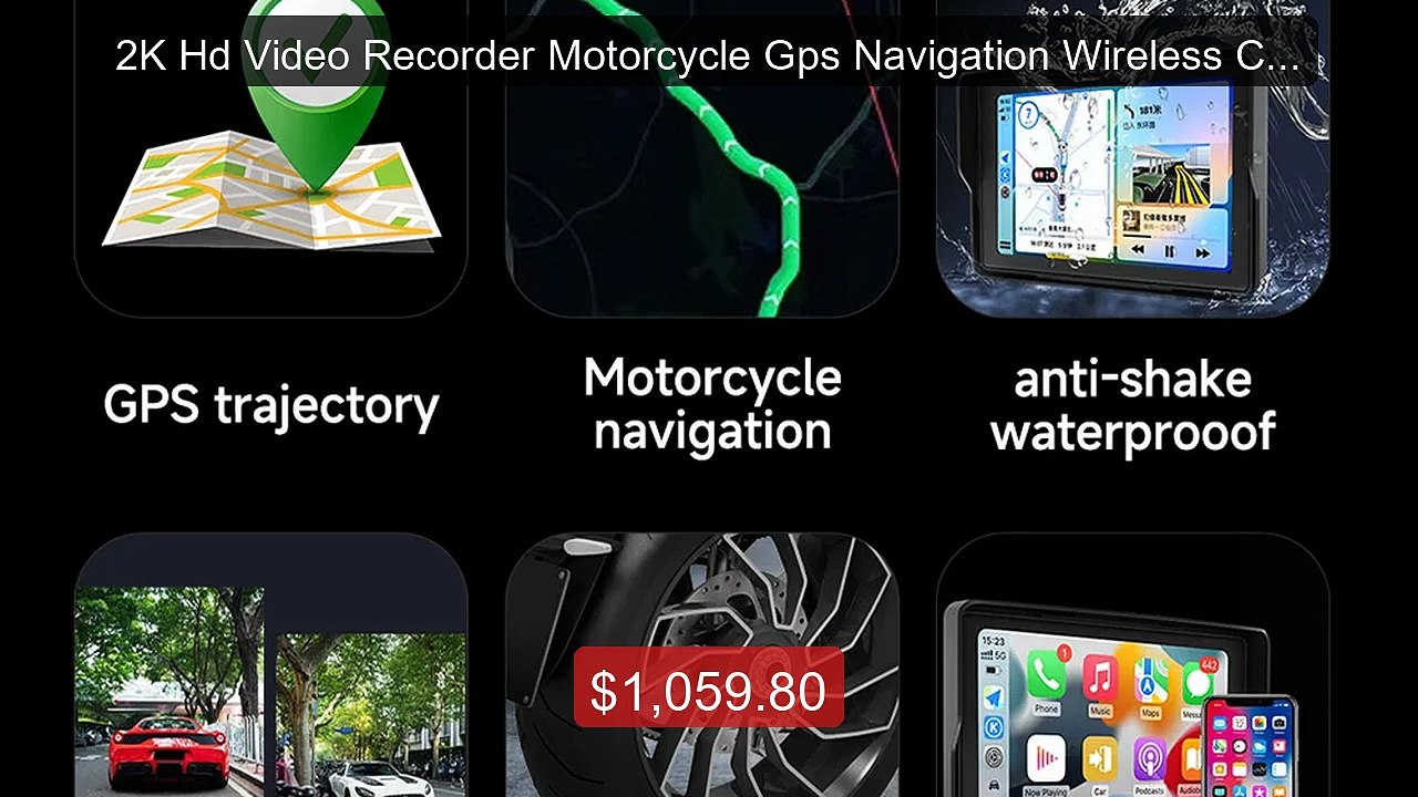 2K Hd Video Recorder Motorcycle Gps Navigation Wireless Carplay And... -- Top Rated 2026 | Buy Now!