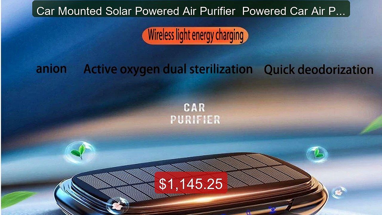 Car Mounted Solar Powered Air Purifier  Powered...