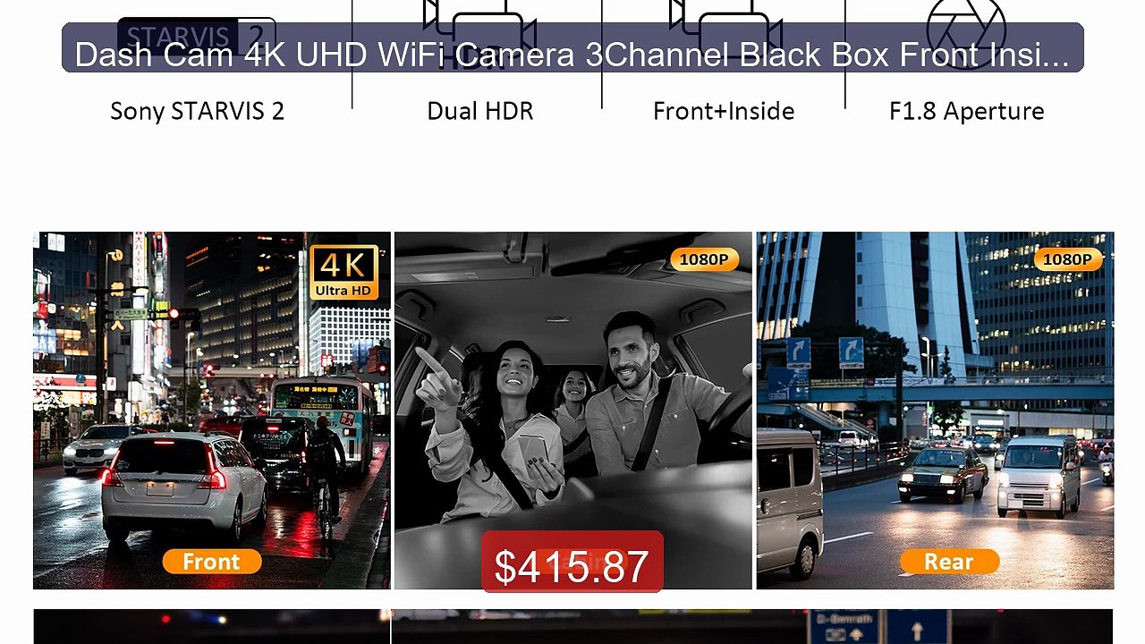 Dash Cam 4K UHD WiFi Camera 3Channel Black Box Front Inside Rear V... -- Best Deal 2026 | Shop Now!