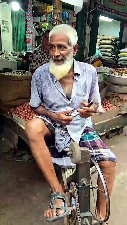 Pedal-Powered Knife Sharpening