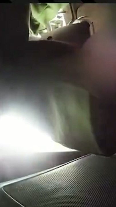 Driver plows into back of police car