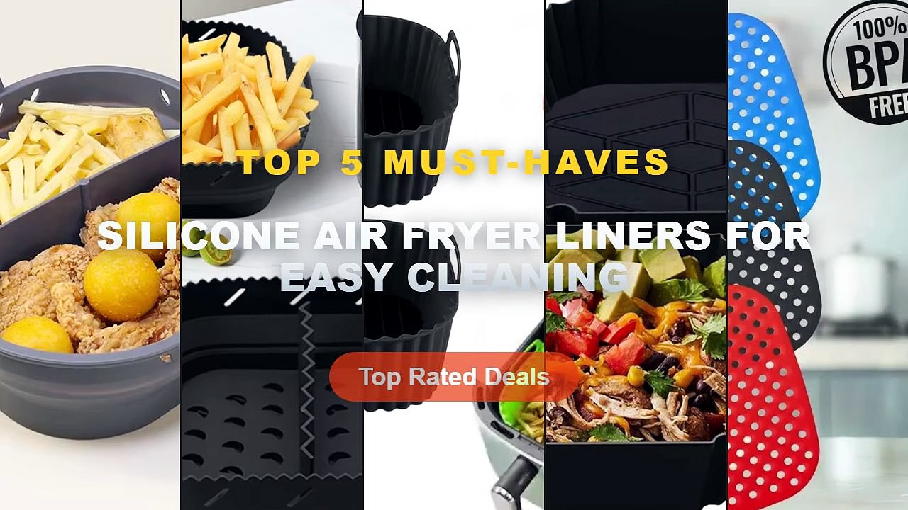 Silicone Air Fryer Liners For Easy Cleaning: Top 5 Best Sellers - Reusable Air Fryer Liners 5QT or Bigger Easy Clean Air...