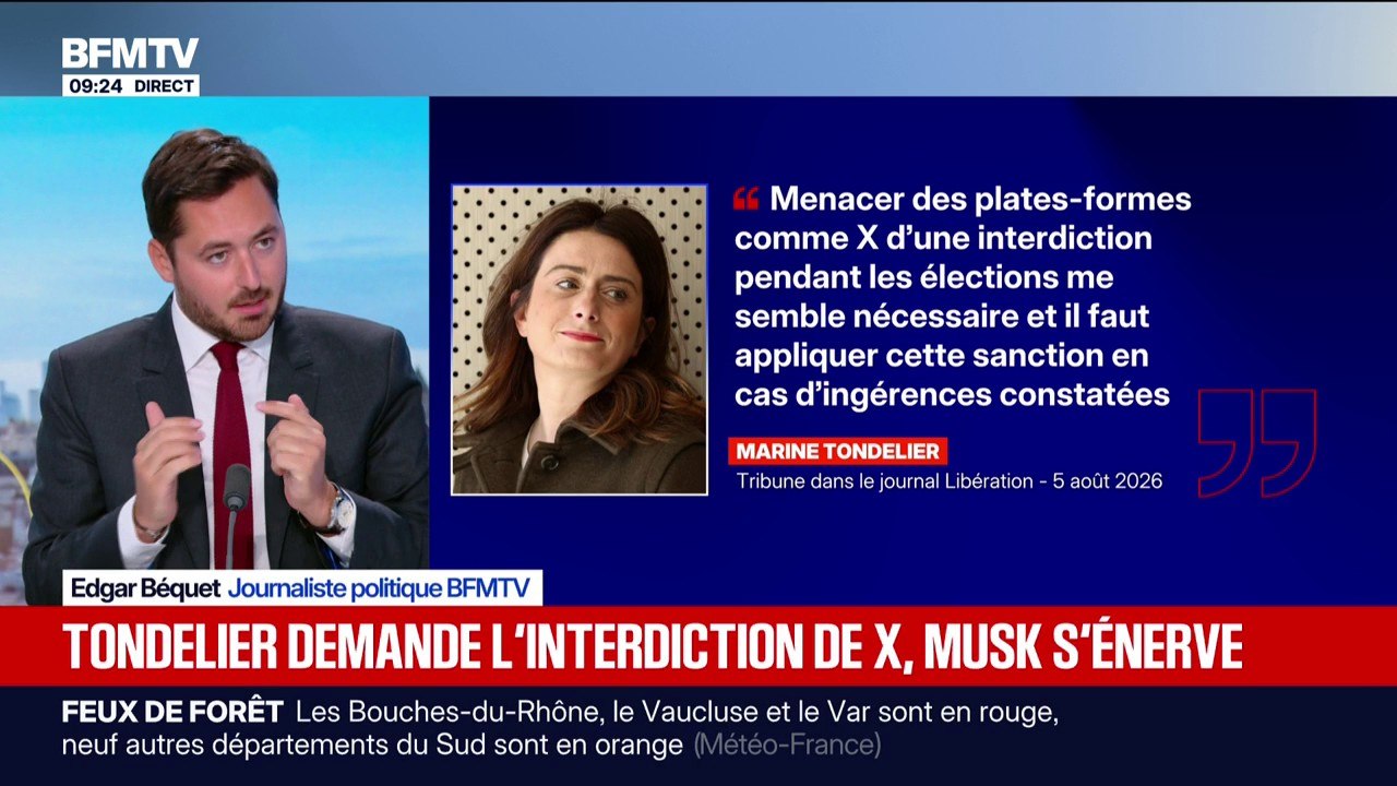 Marine Tondelier répond vivement à Elon Musk qui l'accuse de "trahison envers la France"