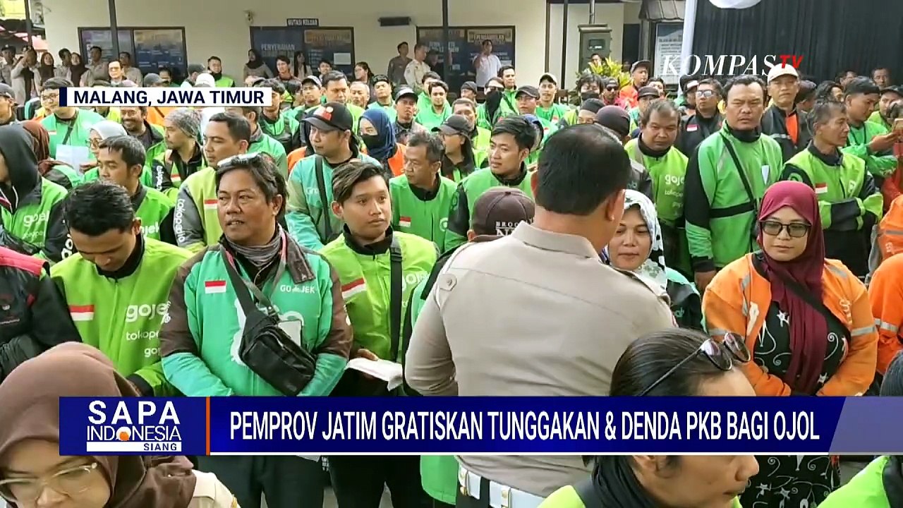 Pengemudi Ojol Datangi Samsat Malang Ikuti Program Pembebasan Pajak Kendaraan | SAPA SIANG