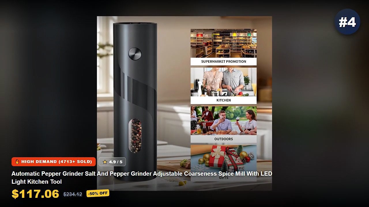 Cheap & Best Electric Pepper Grinders Automatic For Kitchen Cooking Unboxing & Review - Electric Salt and Pepper Grinder...