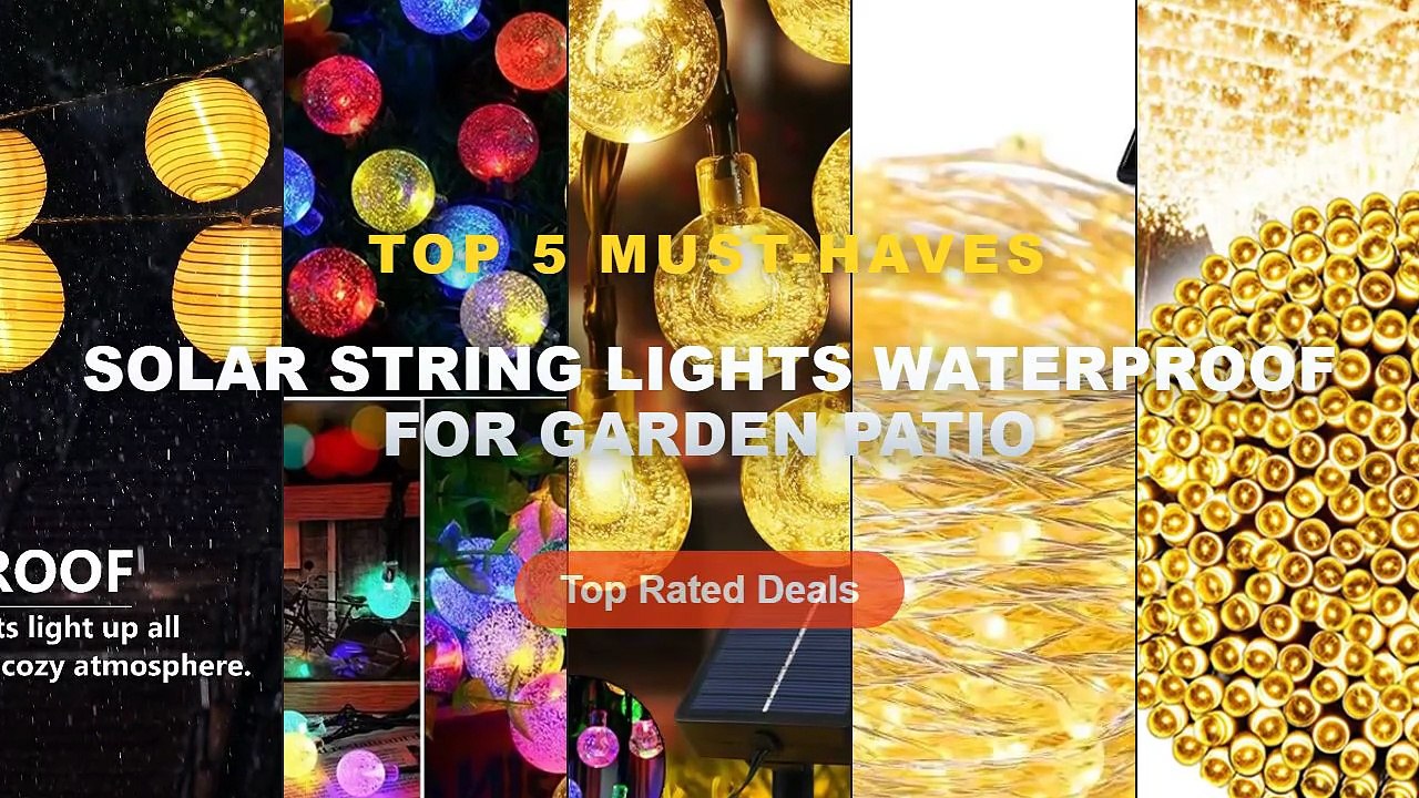 Amazing Solar String Lights Waterproof For Garden Patio You Need To See - Solar Powered LED String Lights Outdoor Waterp...