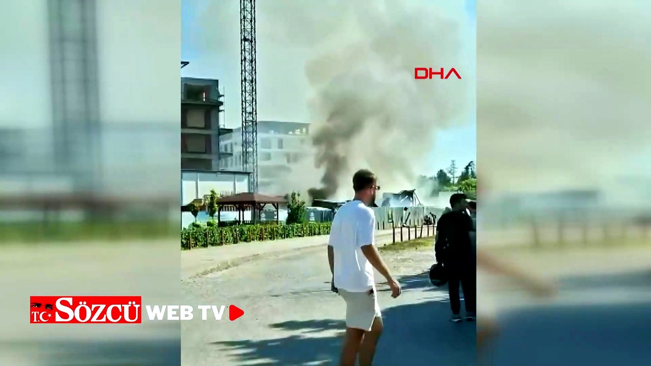 Tuzla'da inşaat şantiyesinde işçi konteynerlerinde yangın