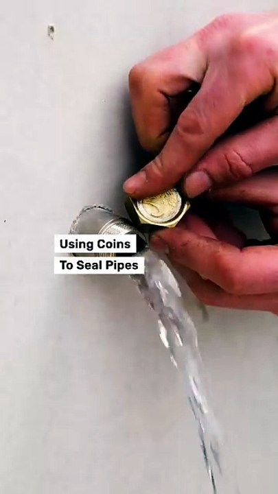 Sealing a water pipe using coins!