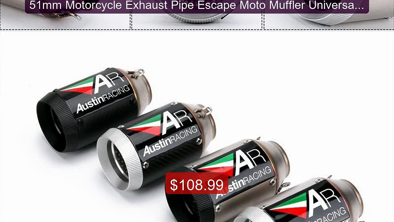 51mm Motorcycle Exhaust Pipe Escape Moto Muffle...