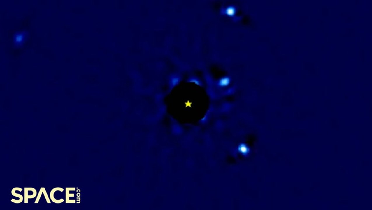 Time-Lapse Of Four Large Exoplanets Orbit A Star In 12-Years - video ...