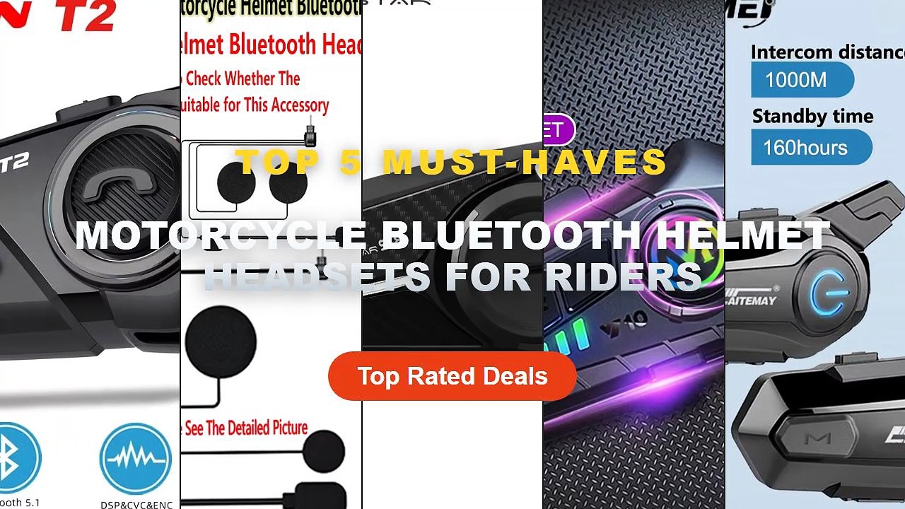 Top 5 Best Motorcycle Bluetooth Helmet Headsets...