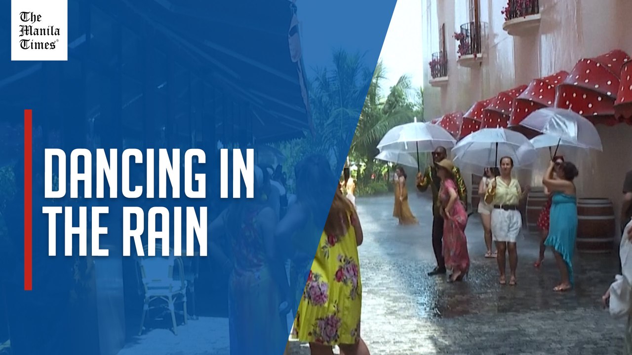 Dubai's climate-controlled 'Raining Street' offers a cool escape from summer heat