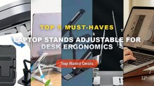 Top 5 Best Laptop Stands Adjustable For Desk Ergonomics (Must Have!) - Adjustable Foldable Ergonomic Laptop Stand, Porta...