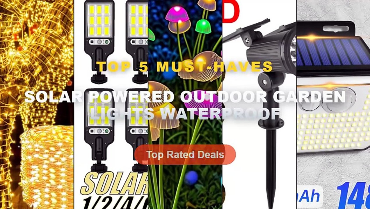 Solar Powered Outdoor Garden Lights Waterproof: Top 5 Best Sellers - Garden 9 LED Solar Powered Light Adjustable Solar S...