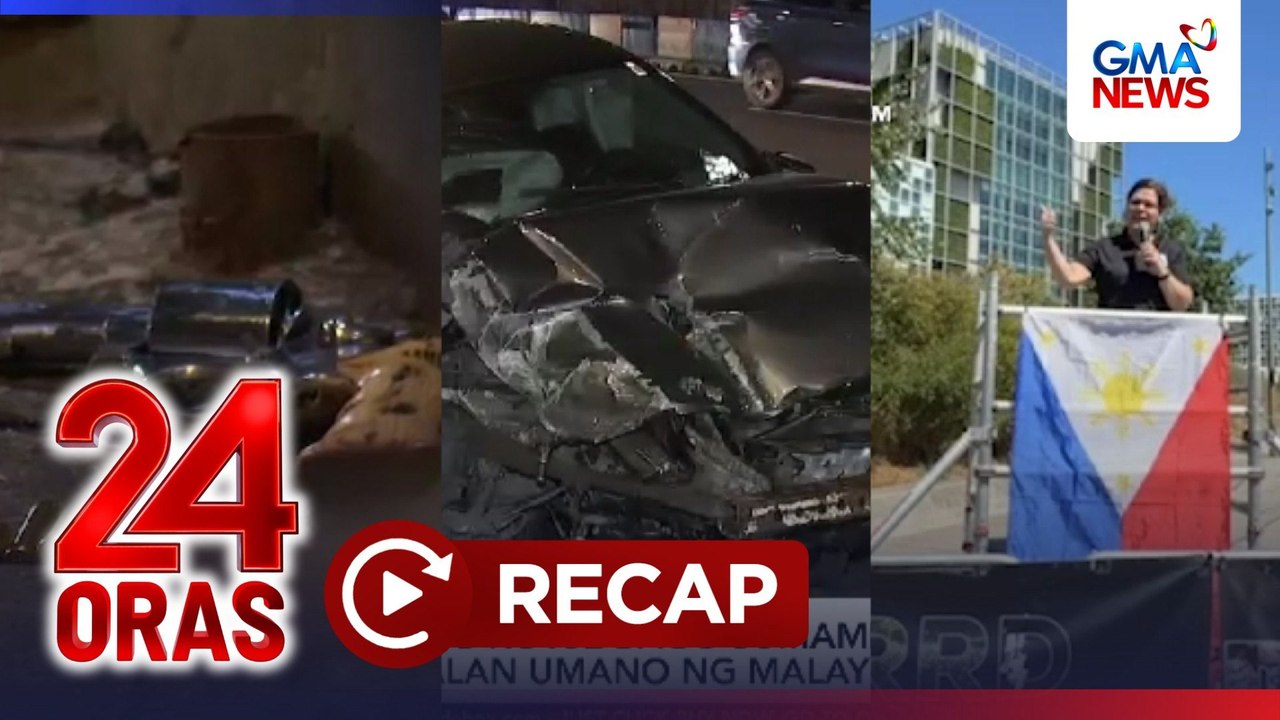 24 Oras: (Part 1) Kotse, nang-araro bago sumampa sa bangketa; Pagbukas sa tax records ng VP, inaprubahan ni PBBM; Mag-asawang miyembro umano ng NPA, nakasagupa ng militar, atbp