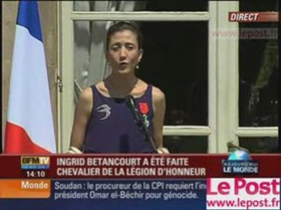 Betancourt : légion d'honneur sous les youyous!