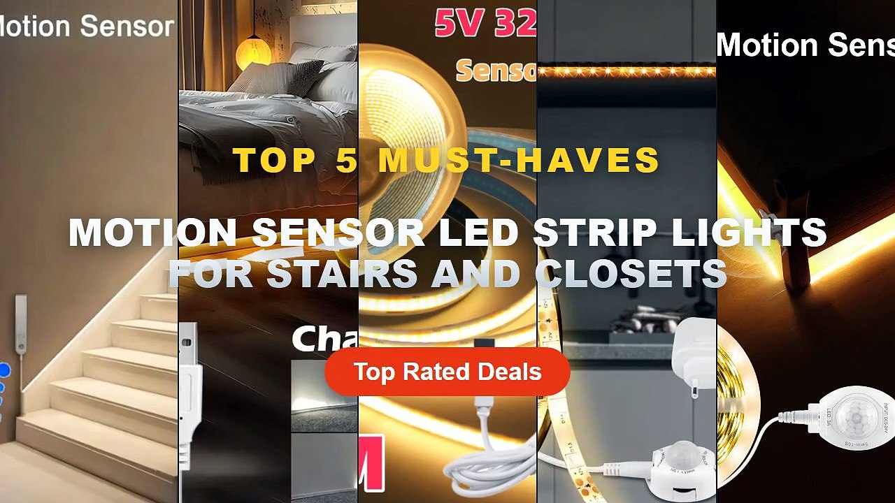 Motion Sensor LED Strip Lights For Stairs And Closets: Top 5 Best Sellers - Wireless PIR Motion Sensor 5V USB LED Strip ...