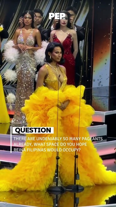 Alexie Brooks of Iloilo City answers the final question at Reina Filipinas 2026 | #PEPCoverage