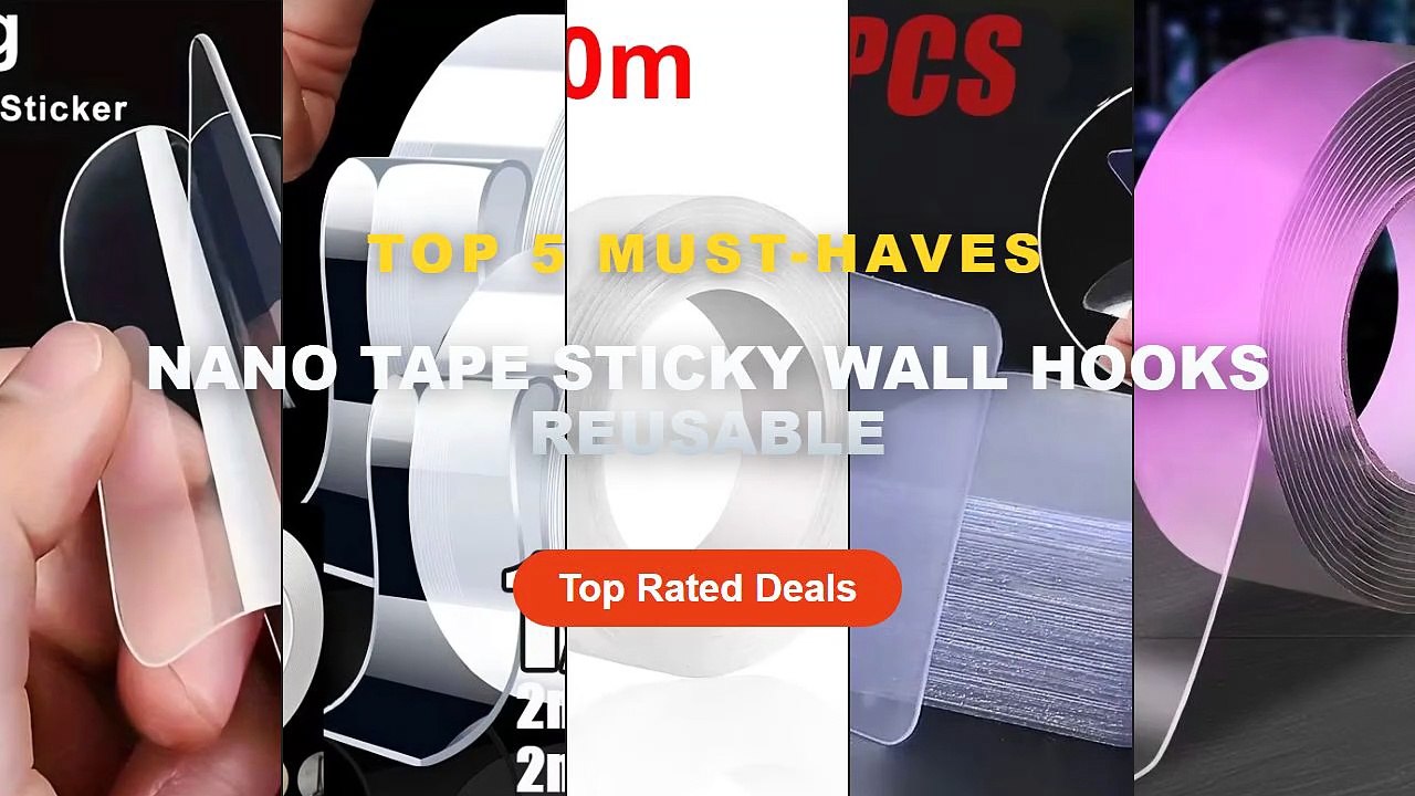 Ultimate Guide to the Best Nano Tape Sticky Wall Hooks Reusable - Nano Double Sided Tape Non Trace Hook Adhesive Acrylic...