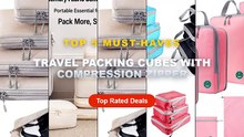 Amazing Travel Packing Cubes With Compression Zipper You Need To See - 6Pcs Travel Compression Packing Cubes Set, Portab...