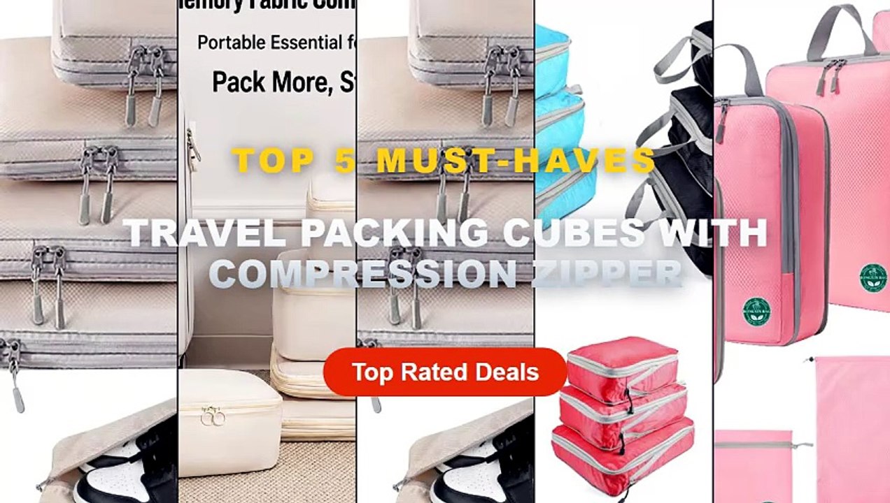 Amazing Travel Packing Cubes With Compression Z...