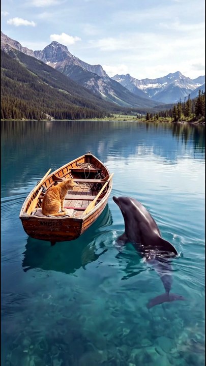 海豚知猫有难...救了猫 Dolphins knew the cat was in danger... saved the cat