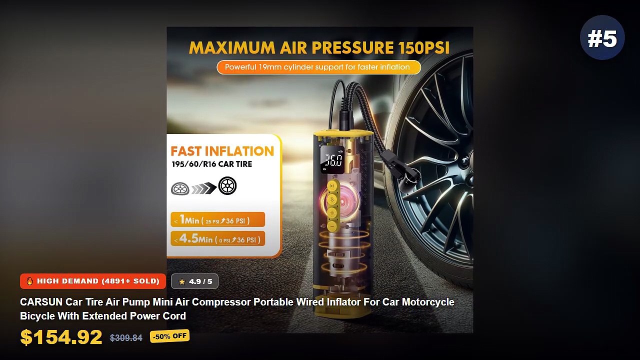 Best Mini Air Compressors For Car Tires Portable on AliExpress | Review