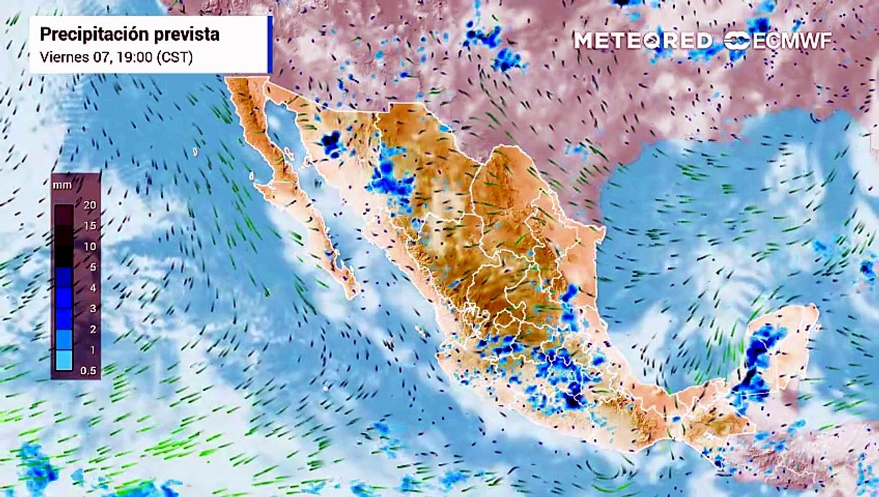 Sábado con tormentas fuertes y calor en México