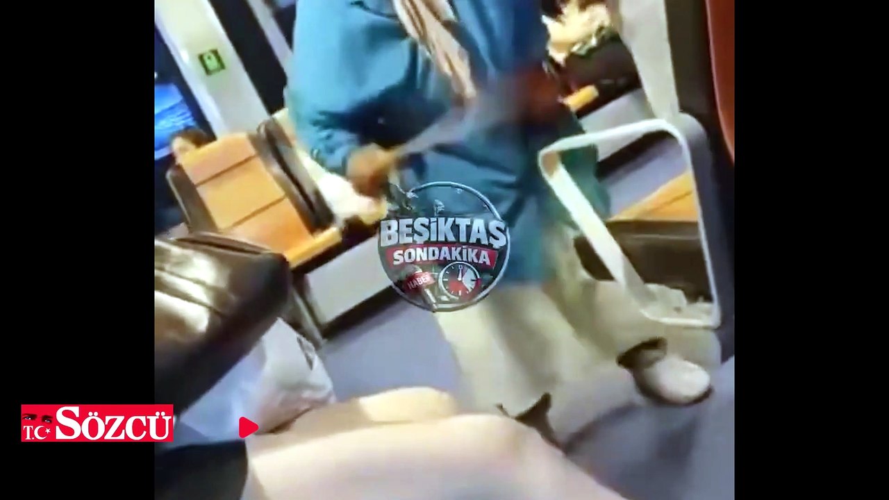 Vapurda skandal görüntü! Şort giyen genç kıza bastonla vurdu